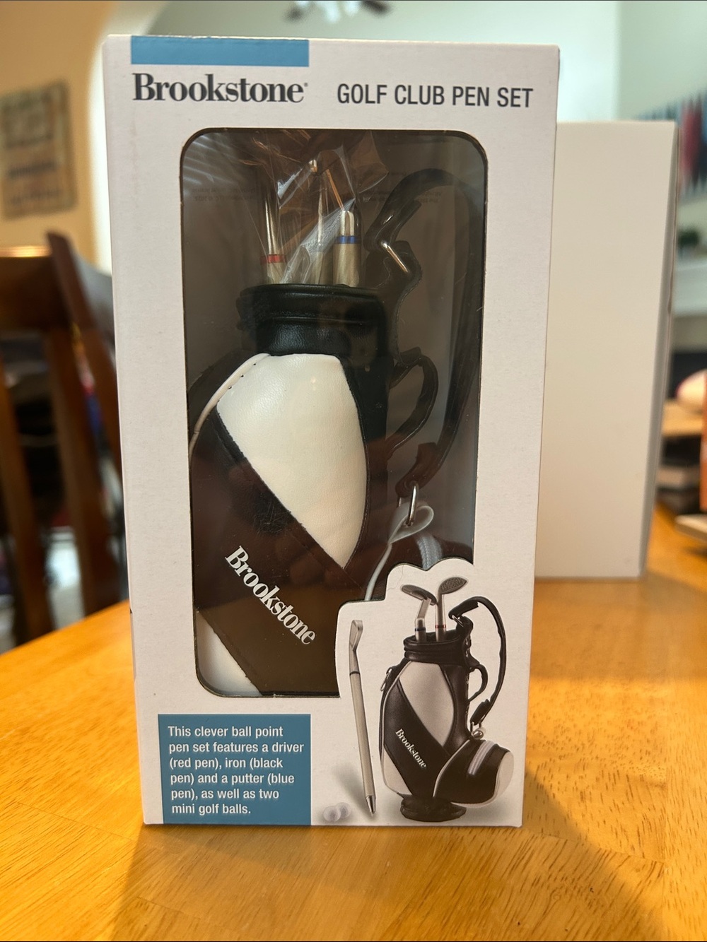 Brookstone Black & White Golf Bag Pen Set